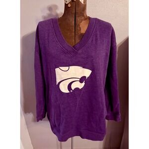 UGAPPAREL The Lyne Purple Kansas State‎ Wildcats V-Neck Sweatshirt Women's XL